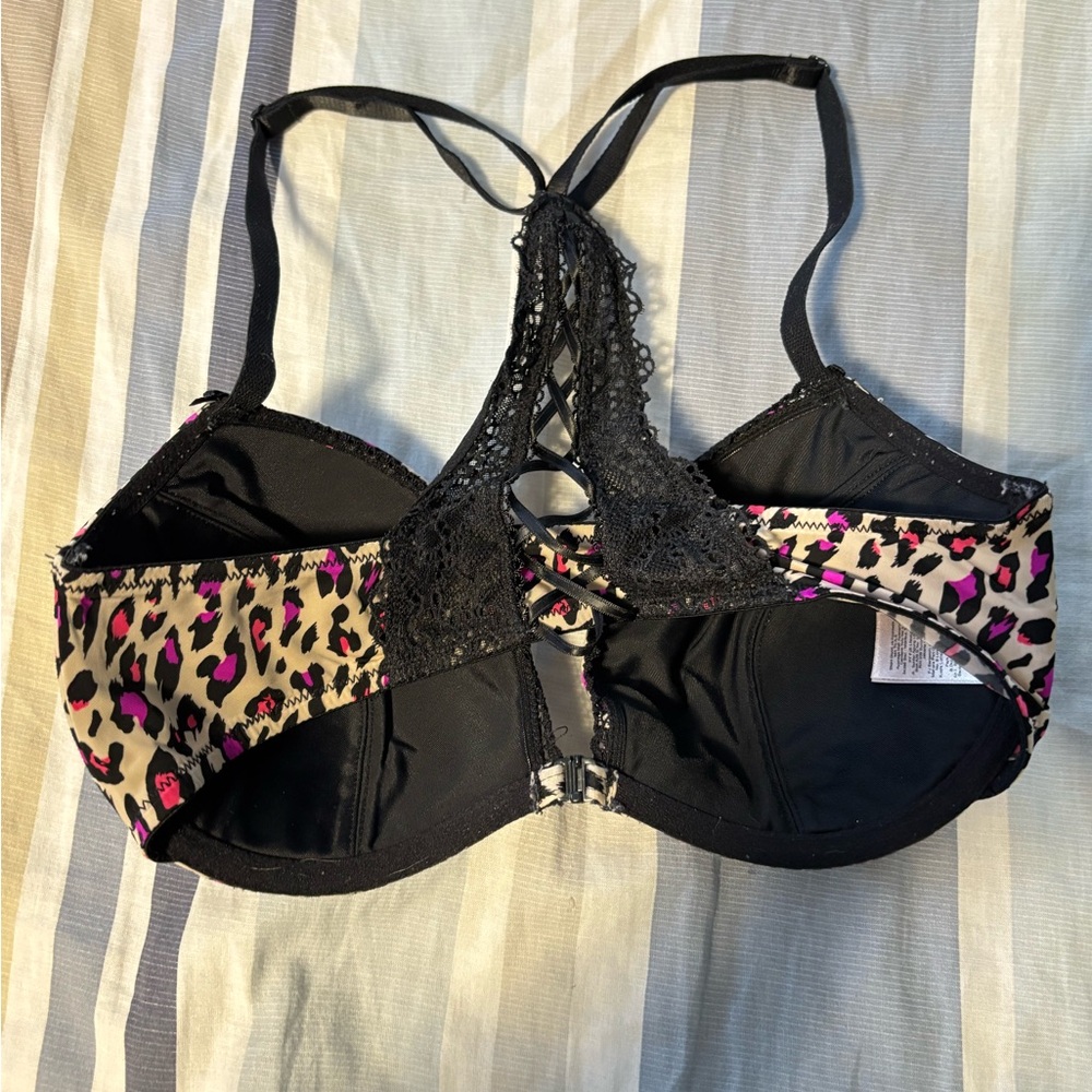 🚨3X$30🚨 Leopard Print Lace Racerback Bra - Picture 2 of 5